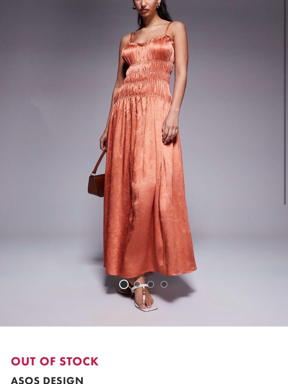 NWT ASOS Copper-Orange Satin Maxi Dress